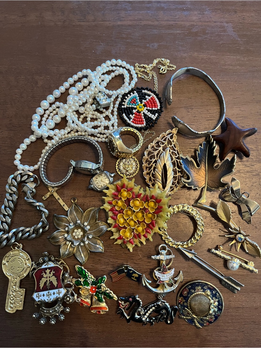 Large Bundle of Vintage Jewelry and Pins (26 items) 1960s-1980s